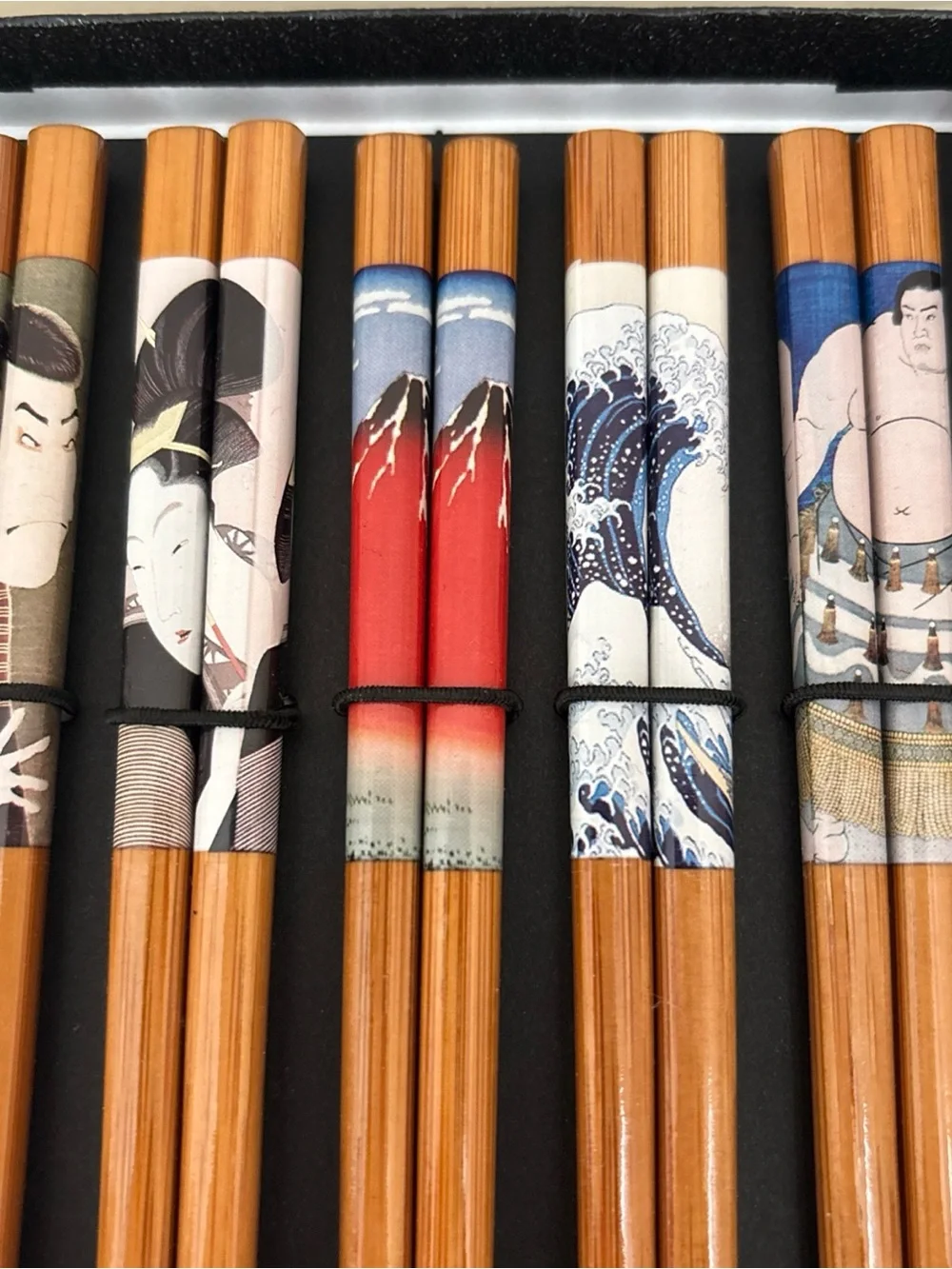 5 Pairs Japanese Wooden Chopsticks Set with Box Reusable Natural Wood Made Japan